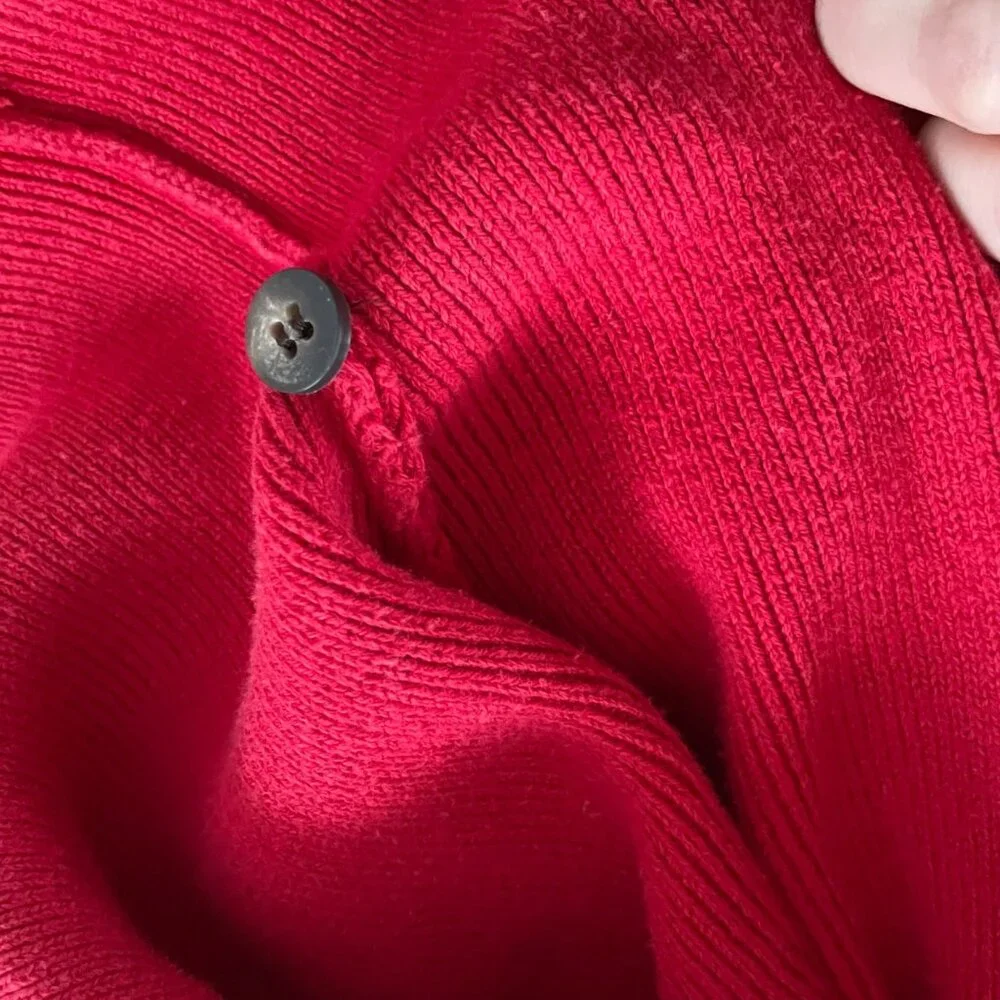 Vintage GAP Red Cotton Knit Sweater Men XL Rugby Polo Streetwear Preppy Heritage - Picture 12 of 12